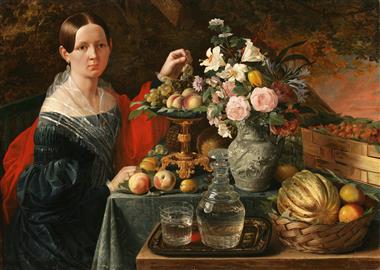 Портрет Неизвестной с цветами и фруктами